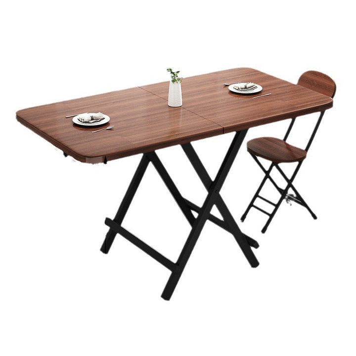 Modern Minimalist Square Rectangular MDF Steel Foldable Dining Table For 1/2/4/6/8 Seats