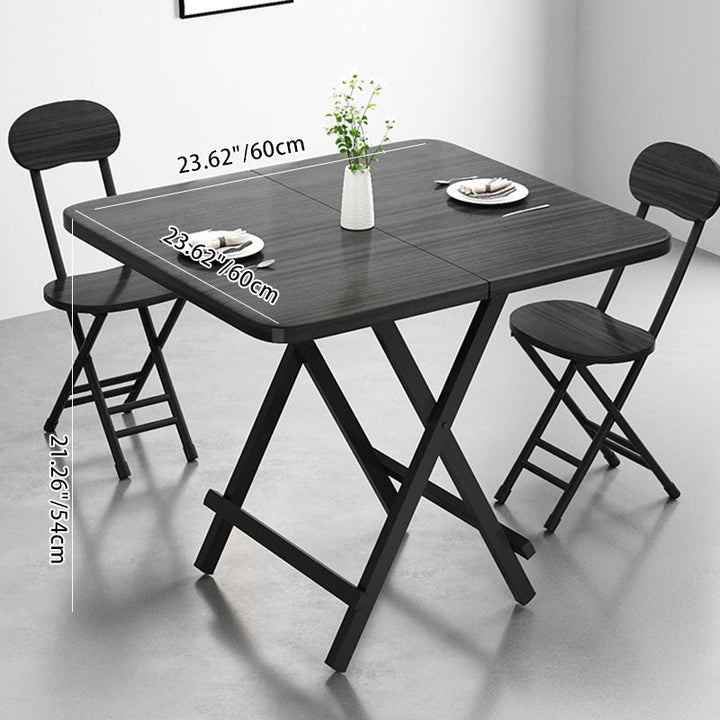 Modern Minimalist Square Rectangular MDF Steel Foldable Dining Table For 1/2/4/6/8 Seats