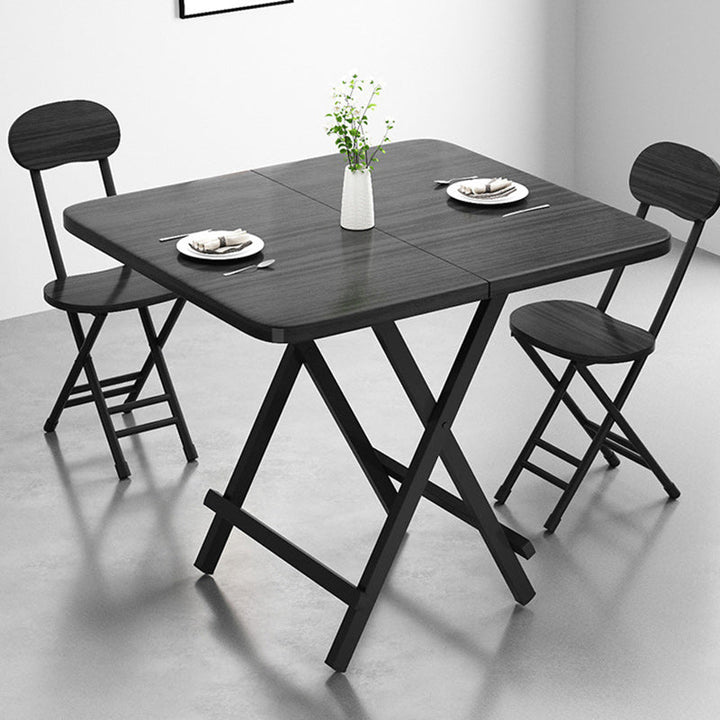 Modern Minimalist Square Rectangular MDF Steel Foldable Dining Table For 1/2/4/6/8 Seats