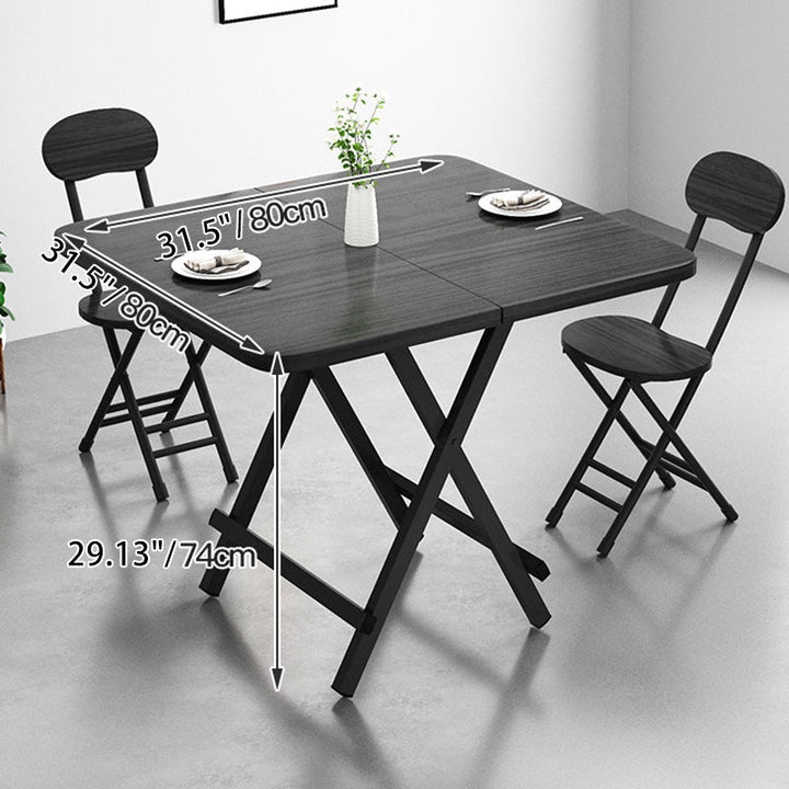 Modern Minimalist Square Rectangular MDF Steel Foldable Dining Table For 1/2/4/6/8 Seats