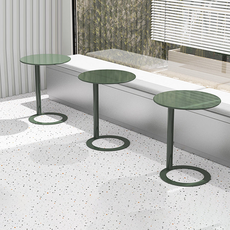 Contemporary Scandinavian Iron Round O-Shaped End Table 2-Tier For Living Room