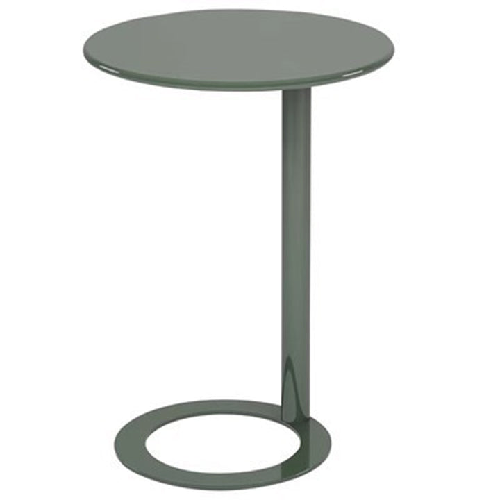Contemporary Scandinavian Iron Round O-Shaped End Table 2-Tier For Living Room