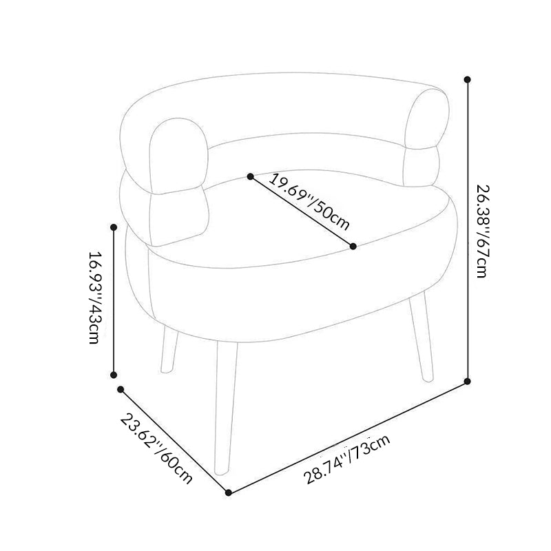 Contemporary Creative Sherpa Fabric Metal Semi-Enclosed Cylindrical Lounge Chair With Backrest &amp; Armrests For Bedroom