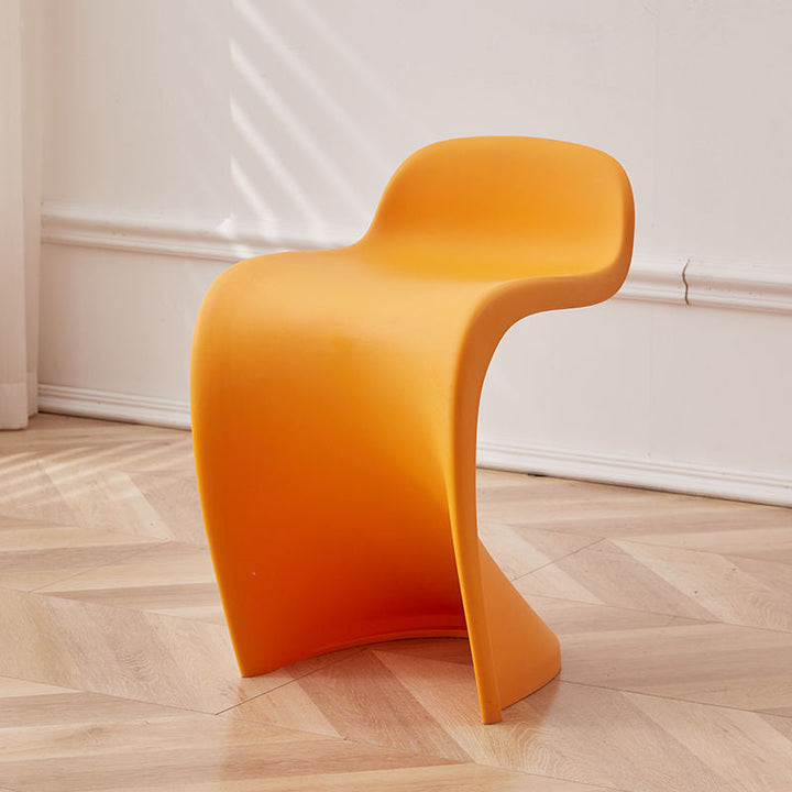 Contemporary Creative Arc Plastic Stackable Vanity Stool Low Back For Bedroom