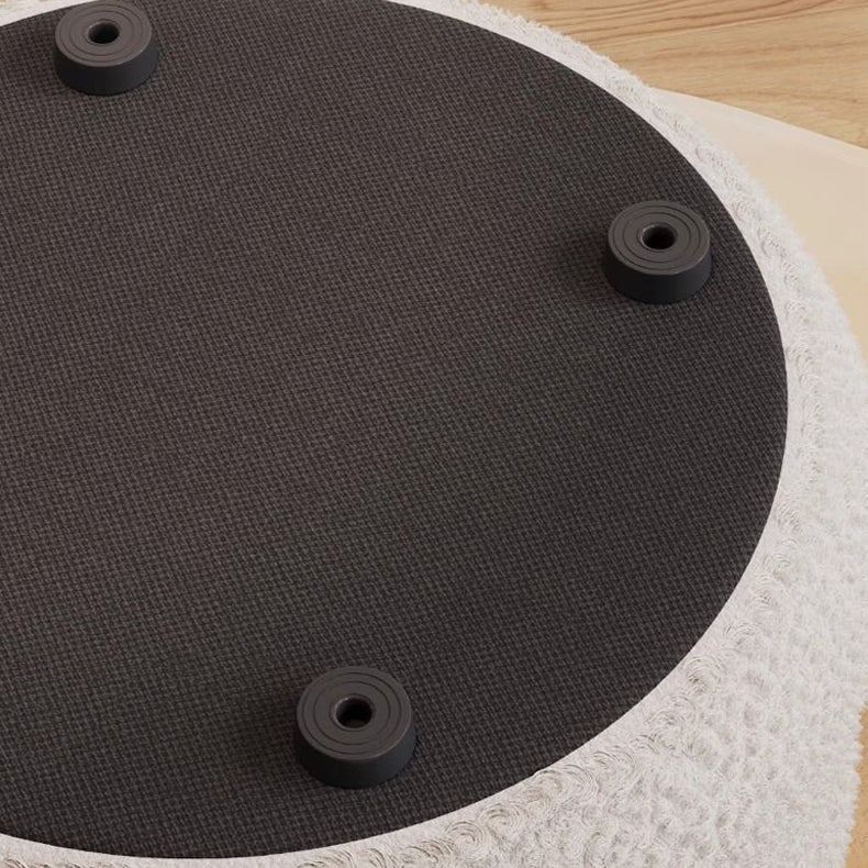 Modern Minimalist Cylinder Frame Sherpa Fabric Plywood Vanity Stool For Bedroom