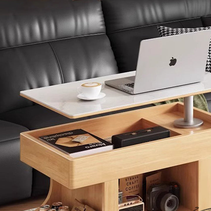 Contemporary Scandinavian Solid Wood Tempered Glass Metal Rectangular Mobile Side Table With 2-Cabinet For Living Room