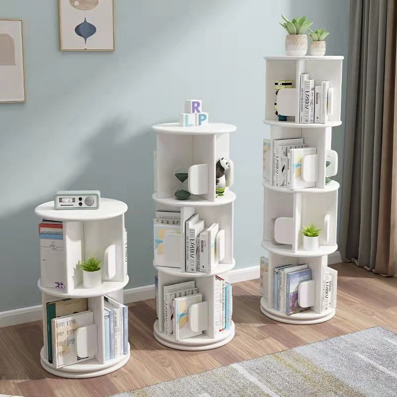 Contemporary Creative Solid Wood Rotating Round Shelf 2/3/4 Tier For Living Room