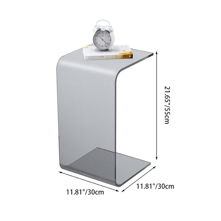 Modern Minimalist Rectangular Acrylic End Table 1-Tier For Living Room