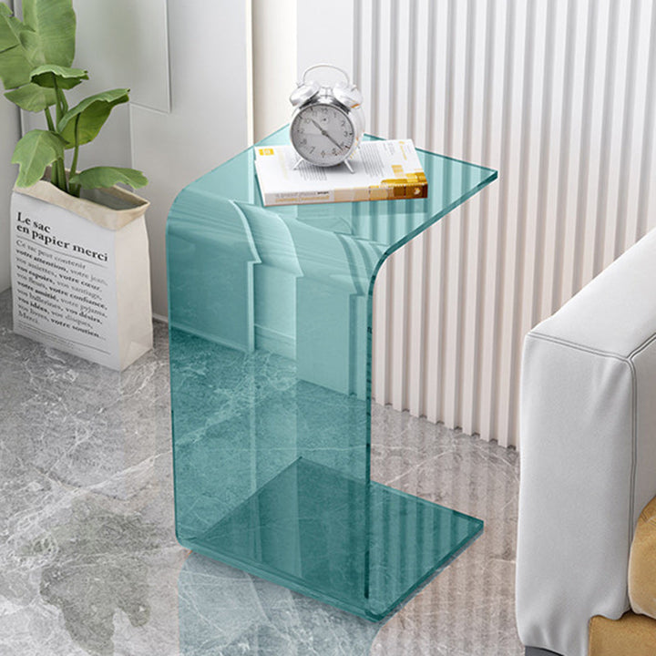 Modern Minimalist Rectangular Acrylic End Table 1-Tier For Living Room