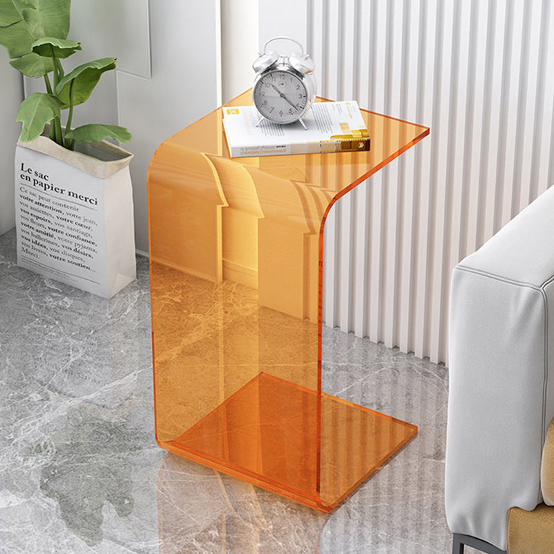 Modern Minimalist Rectangular Acrylic End Table 1-Tier For Living Room