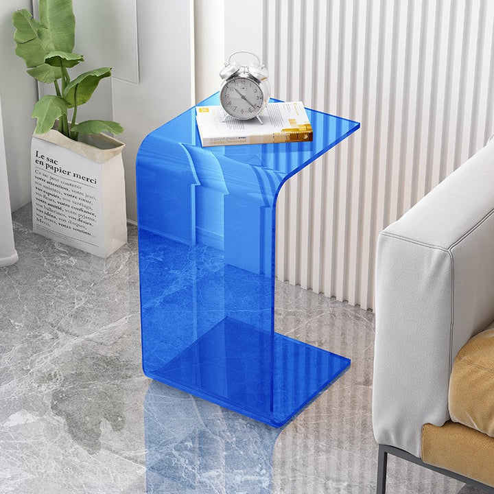 Modern Minimalist Rectangular Acrylic End Table 1-Tier For Living Room