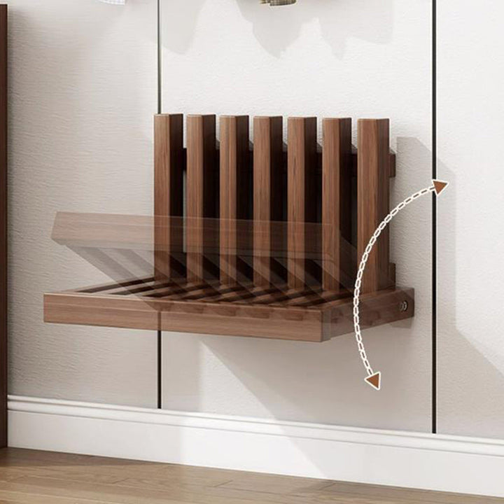Modern Minimalist Ultra Thin Rubberwood Hidden Wall-Mounted Foldable End Table For Bedroom