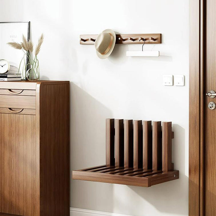 Modern Minimalist Ultra Thin Rubberwood Hidden Wall-Mounted Foldable End Table For Bedroom