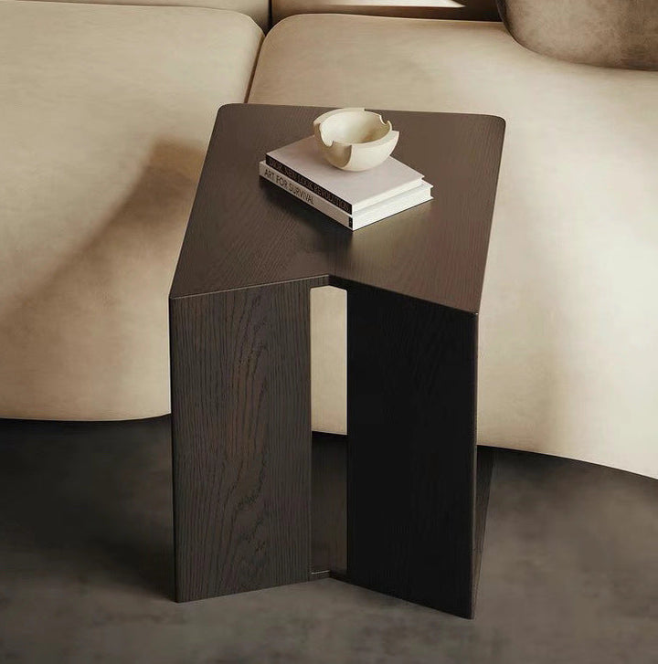 Modern Minimalist Triangle Rectangle Ash Wood Side Table For Living Room