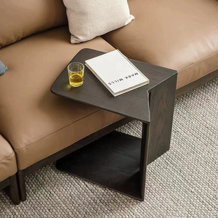 Modern Minimalist Triangle Rectangle Ash Wood Side Table For Living Room