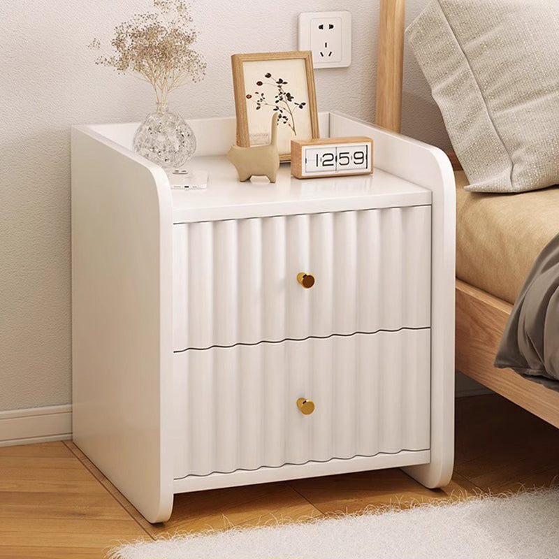 Contemporary Nordic Rectangular Plywood MDF Nightstand 1/2 Drawer For Bedroom