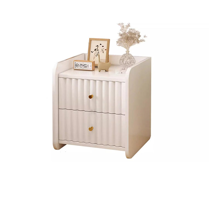Contemporary Nordic Rectangular Plywood MDF Nightstand 1/2 Drawer For Bedroom