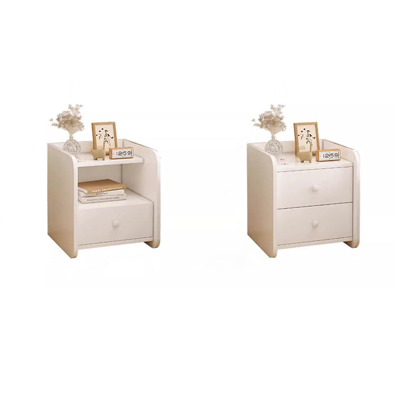 Contemporary Nordic Rectangular Plywood MDF Nightstand 1/2 Drawer For Bedroom