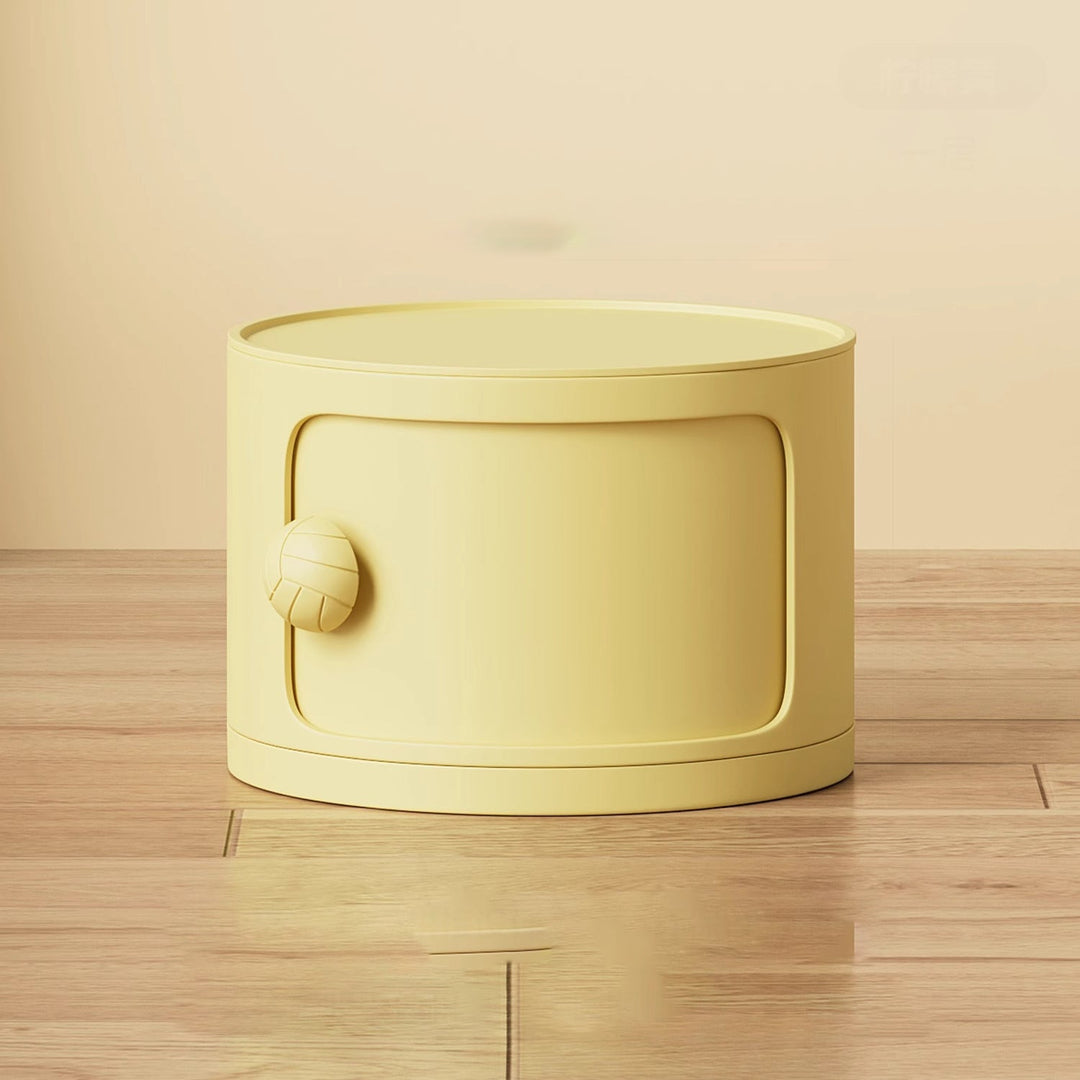 Modern Minimalist Dopamine Detachable Round Plastic Nightstand 1/2/3/4-Cabinet For Bedroom