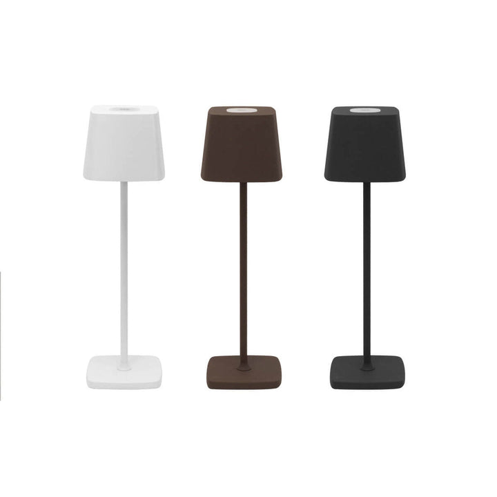 Modern Minimalist Square Solid Color Aluminum USB Rechargeable LED Night Light Table Lamp