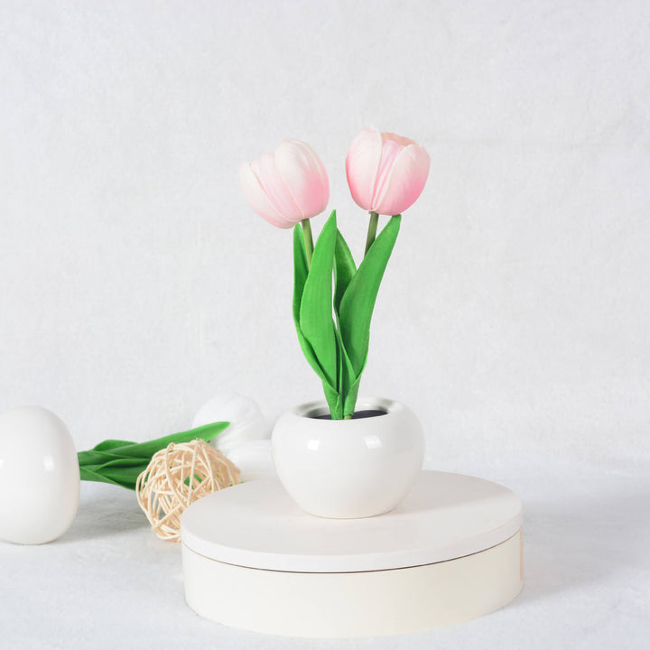 Cloth &amp; Ceramic Night Light, Floral Creative Design for Bedside | Havora Lighting