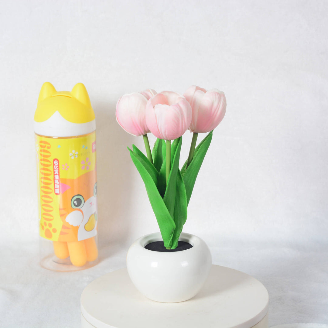 Cloth &amp; Ceramic Night Light, Floral Creative Design for Bedside | Havora Lighting