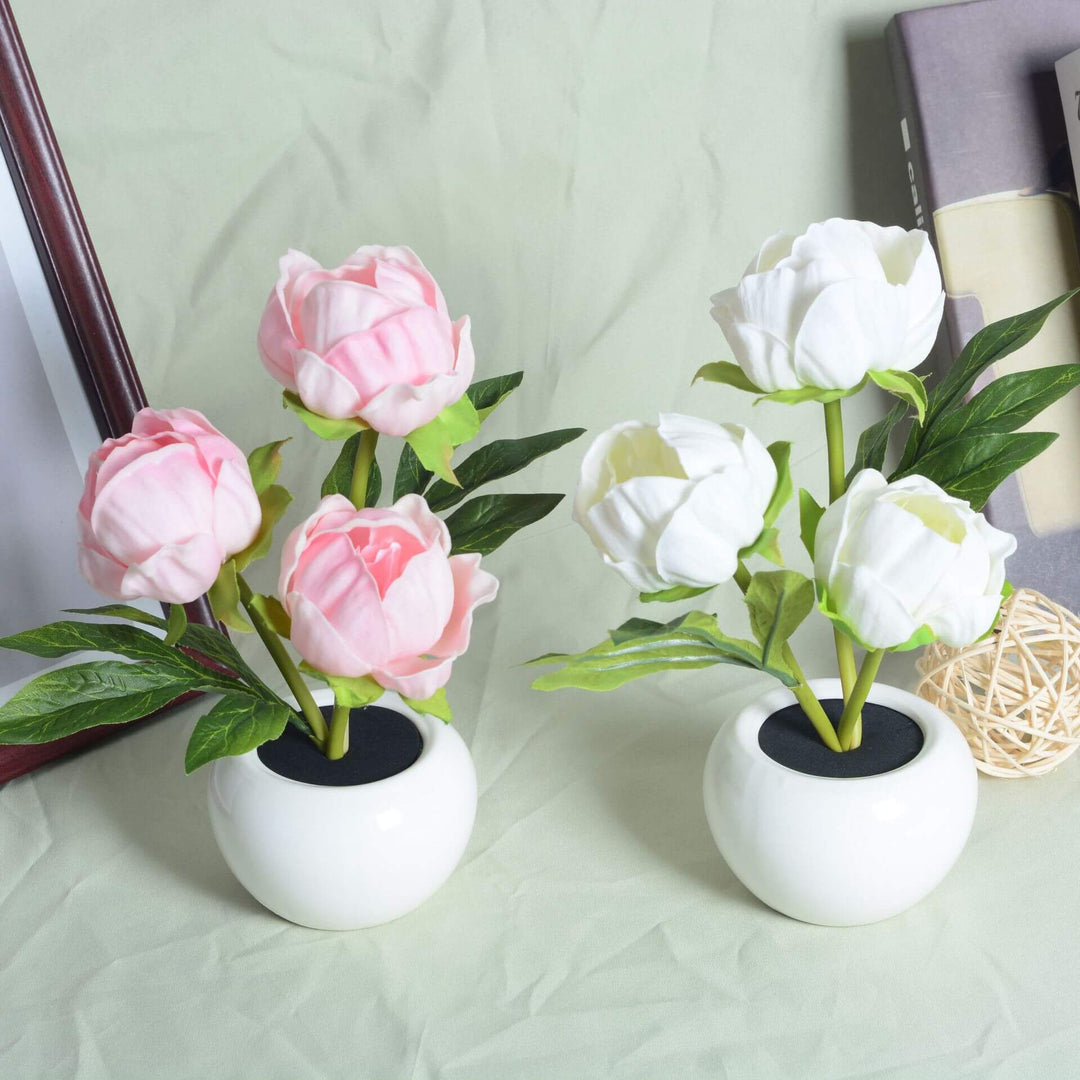 Cloth &amp; Ceramic Night Light, Floral Creative Design for Bedside | Havora Lighting