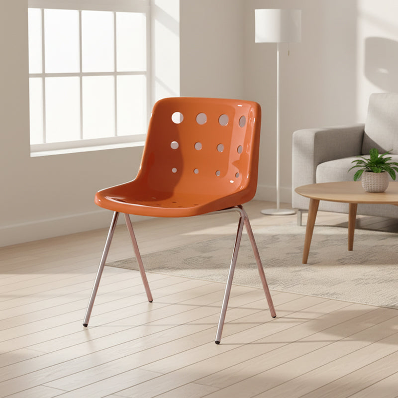 Modern Mid-Century Cheese Design PP Wrought Iron Dining Chair Backrest For Living Room &amp; Dining Room