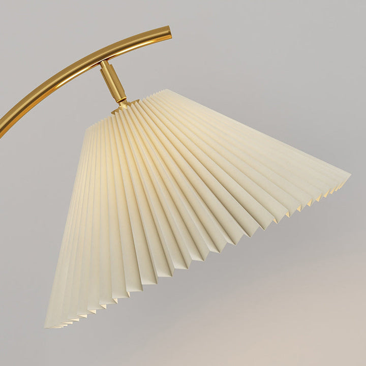 Modern Simplicity Pleated PVC Iron Pole 1-Light Standing Floor Lamp For Living Room