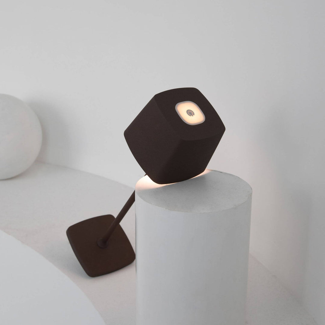 Modern Minimalist Square Solid Color Aluminum USB Rechargeable LED Night Light Table Lamp