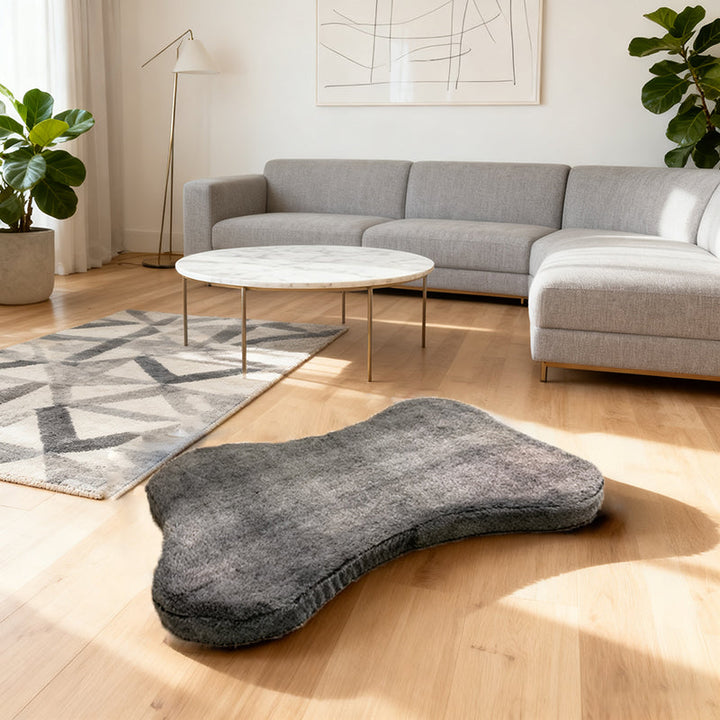 Modern Minimalist Irregular Rectangular Pet Bed: Bone Shape - Compressible Cat Bed For Bedroom