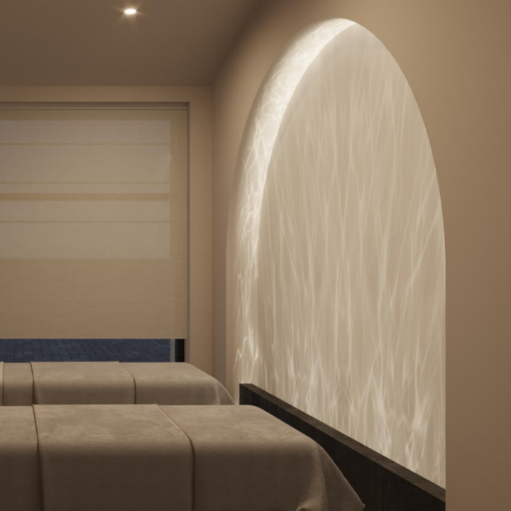 Modern LED Wall Wash Light Flowing Water Ripple – 3D Aurora Visual for Bedroom or Lounge