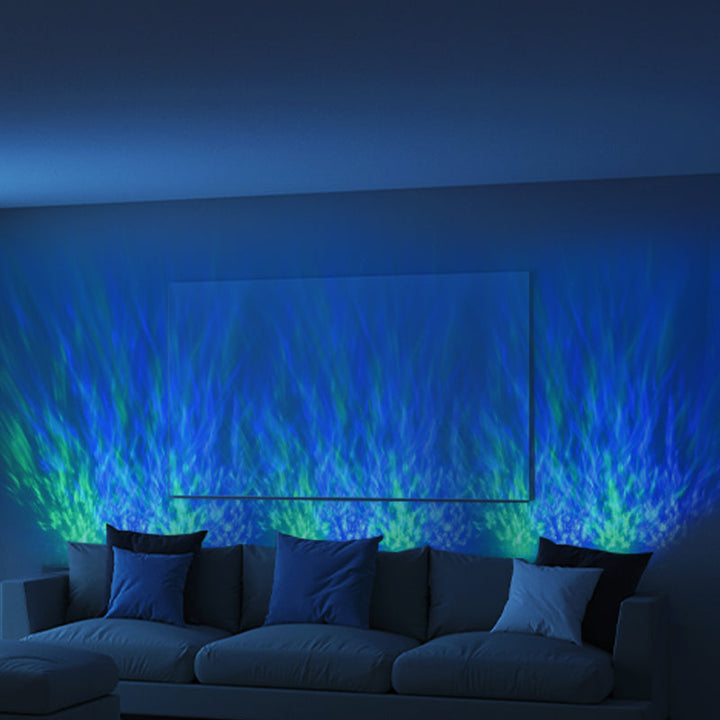 Modern LED Wall Wash Light Flowing Water Ripple – 3D Aurora Visual for Bedroom or Lounge