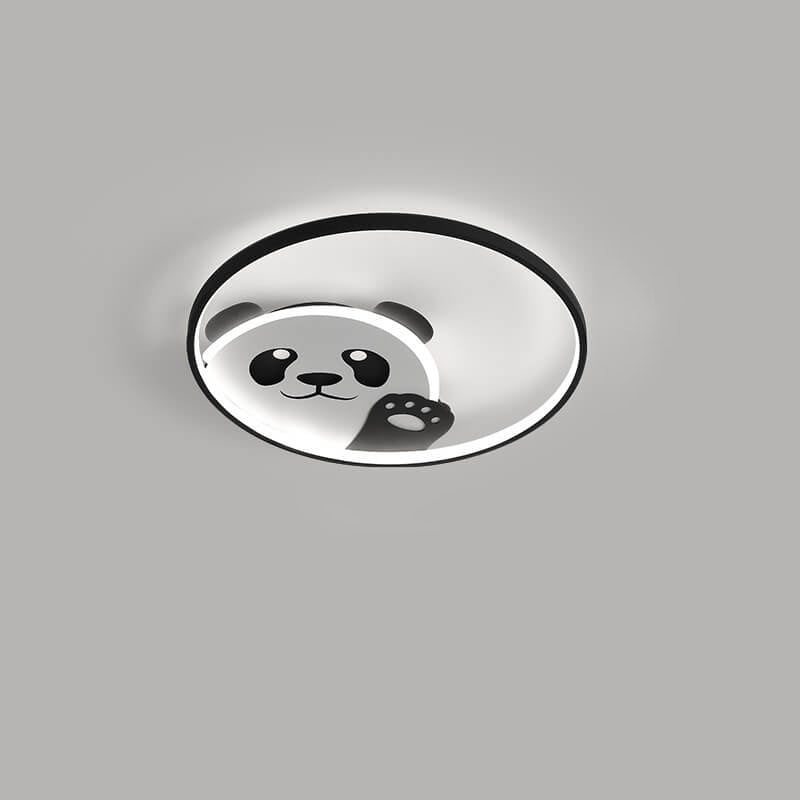 Cartoon Cute Panda Round LED Flush Mount Ceiling Light