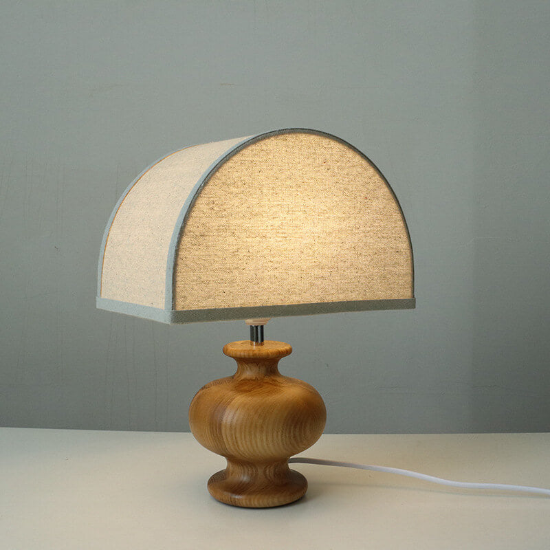 Japanese Wabi-Sabi Table Lamp in Ash Wood &amp; Fabric — Living Room Lighting | Havora