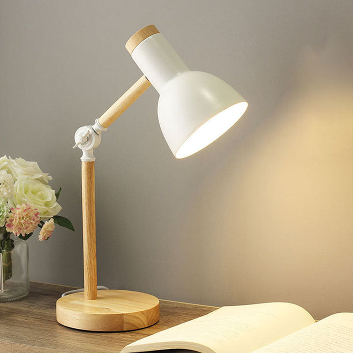 Contemporary Nordic Iron &amp; Wood Table Lamp for Study | Havora Designer Lighting