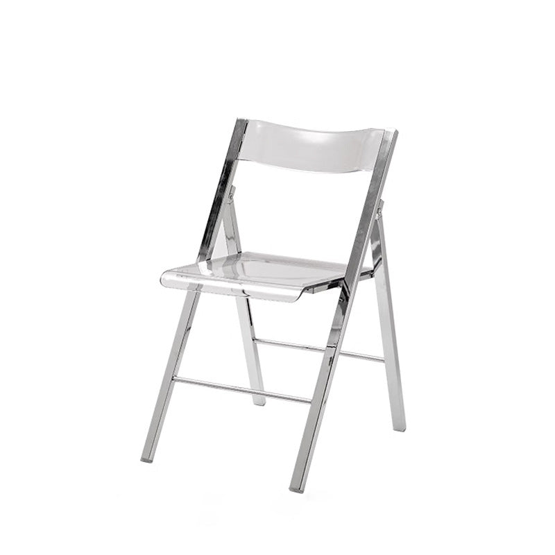 Contemporary Nordic Square Iron PET Foldable Dining Chair For Dining Room