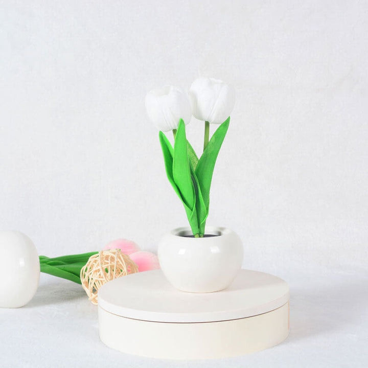Cloth &amp; Ceramic Night Light, Floral Creative Design for Bedside | Havora Lighting