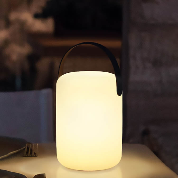 Modern Simplicity PE Plastic Round Square Hand LED Table Lamp For Outdoor Patio