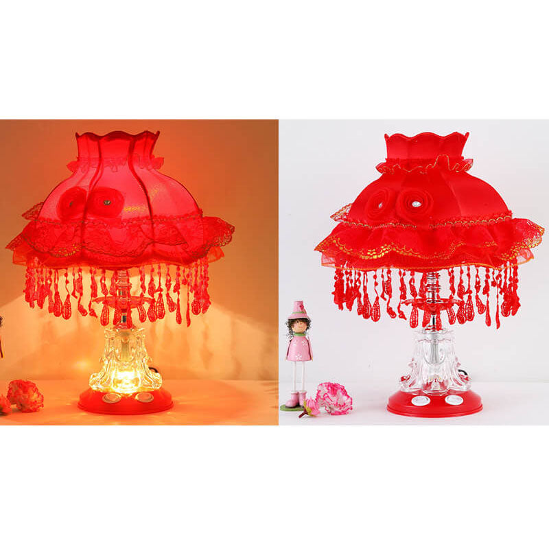 Fabric &amp; Glass Table Lamp, European Wedding Design for Living Room | Havora Lighting