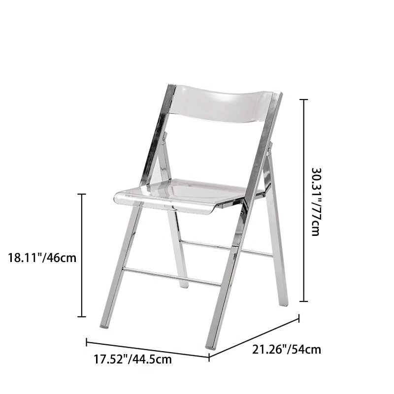 Contemporary Nordic Square Iron PET Foldable Dining Chair For Dining Room