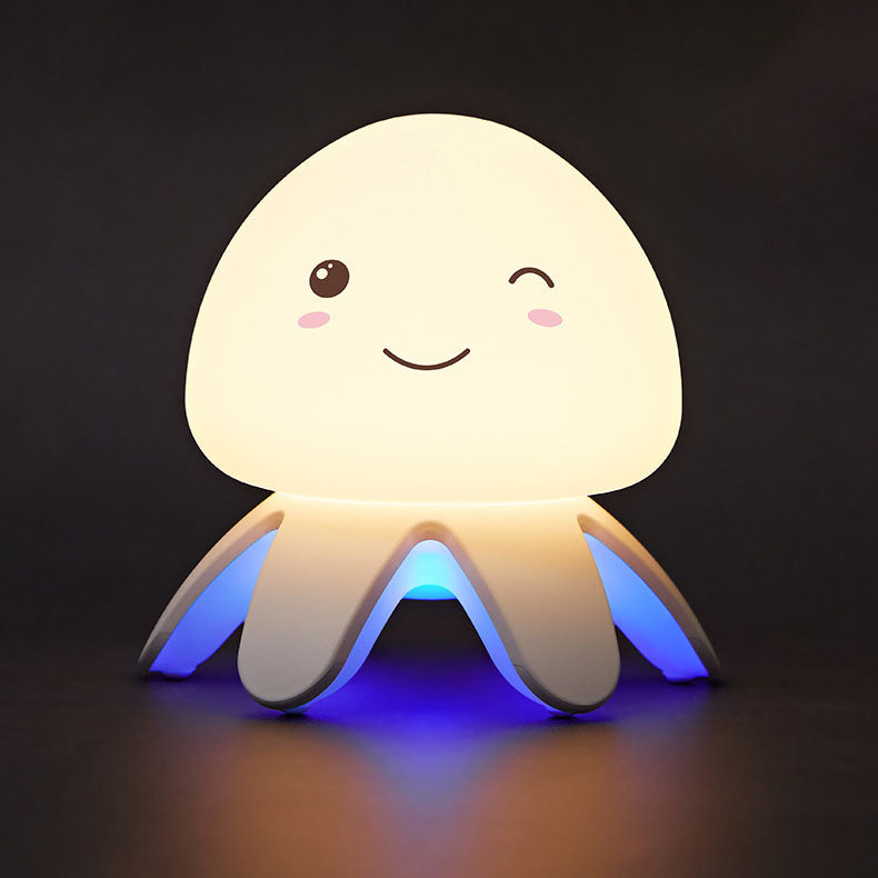Contemporary Creative Silicone Jellyfish Music USB Rechargeable Remote Control LED Night Light Table Lamp