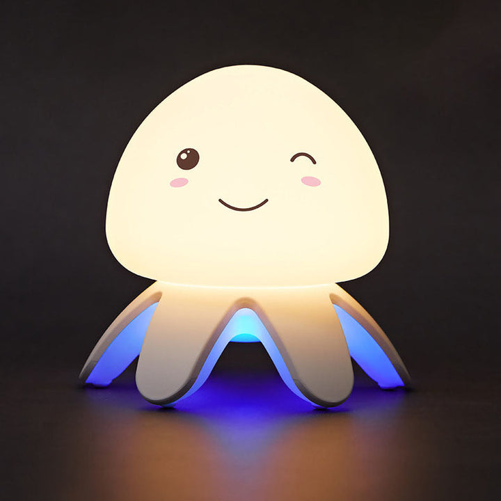 Contemporary Creative Silicone Jellyfish Music USB Rechargeable Remote Control LED Night Light Table Lamp