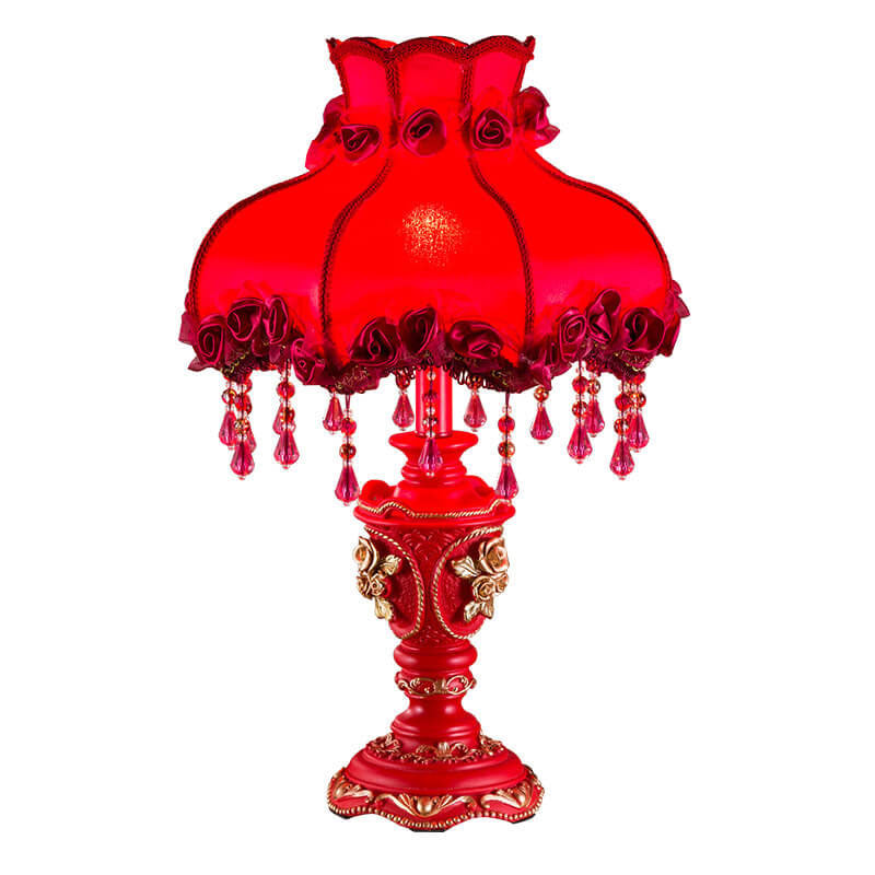 European Wedding Tassel Table Lamp in Fabric &amp; Resin — Living Room Lighting | Havora