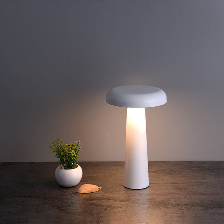Contemporary Nordic PP Flying Saucer Rotatable USB Rechargeable LED Night Light Table Lamp For Bedroom