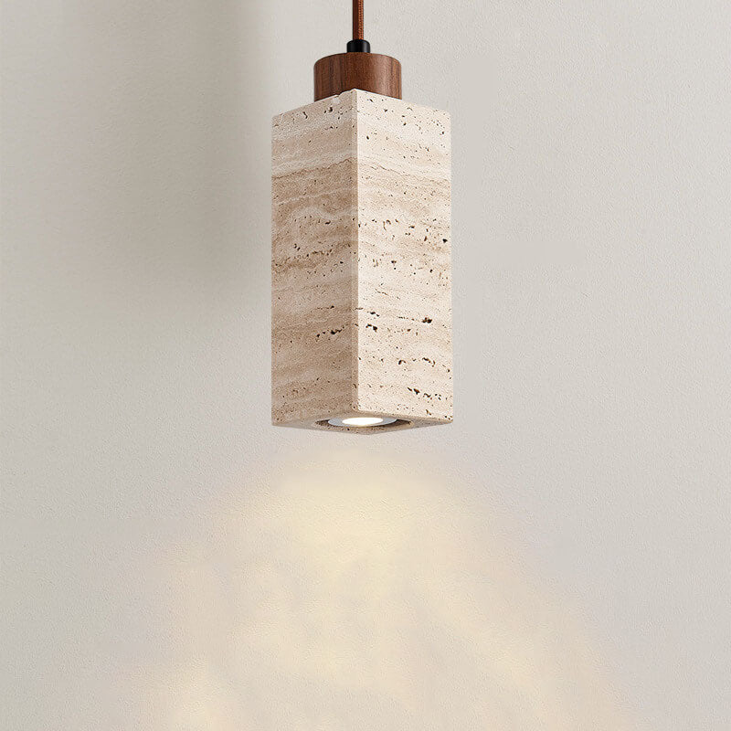 Japanese Wabi-sabi Solid Wood Stone 1/2/3-Light Island Light Chandelier