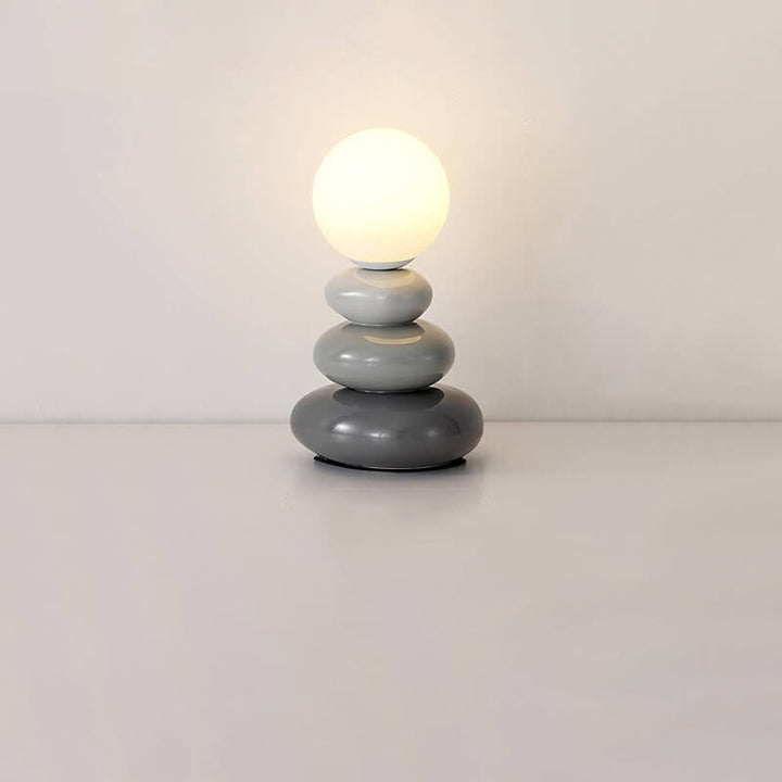 Modern Minimalist Pebble Ceramic &amp; Glass Table Lamp for Bedside | Havora Designer Lighting