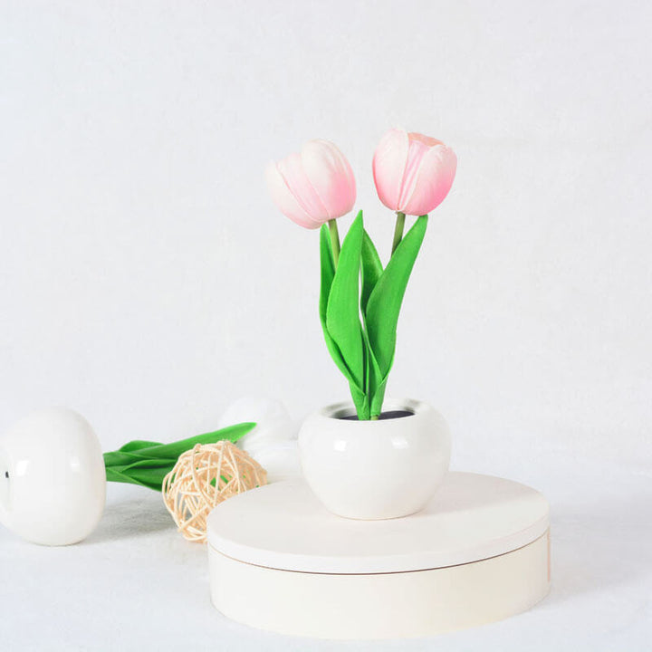 Cloth &amp; Ceramic Night Light, Floral Creative Design for Bedside | Havora Lighting