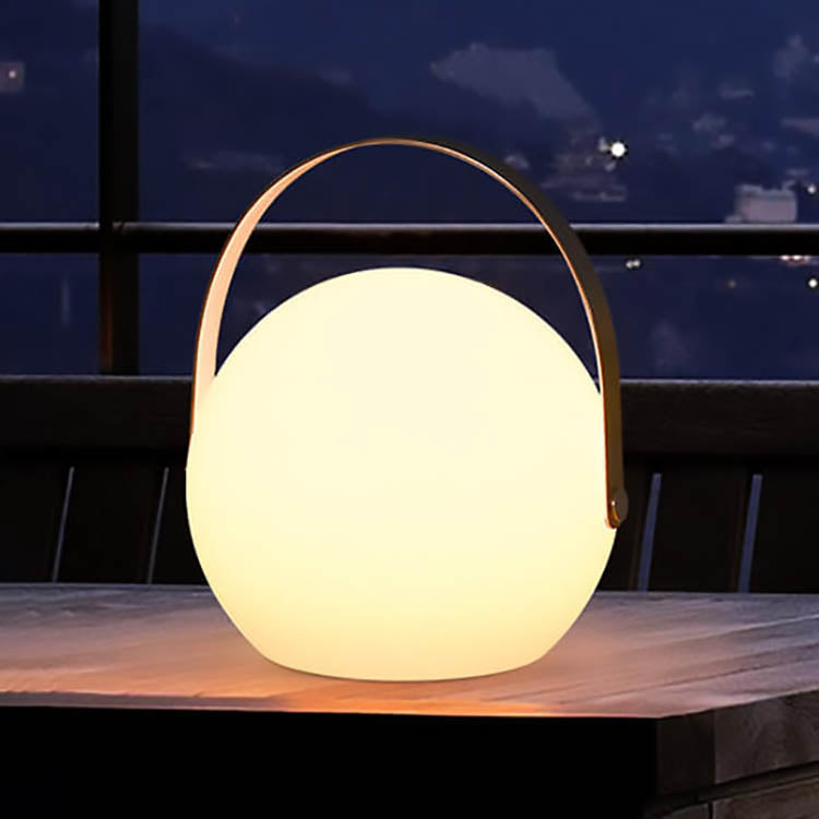 Modern Simplicity PE Plastic Round Square Hand LED Table Lamp For Outdoor Patio
