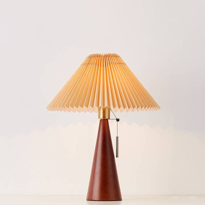 Wood &amp; Fabric Table Lamp, Japanese Vintage Design for Bedroom | Havora Lighting